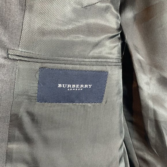 Burberry Blazer Jacket Men's 43 L Gray Wool Single Breasted Notch Lapel 8252 - Picture 3 of 12